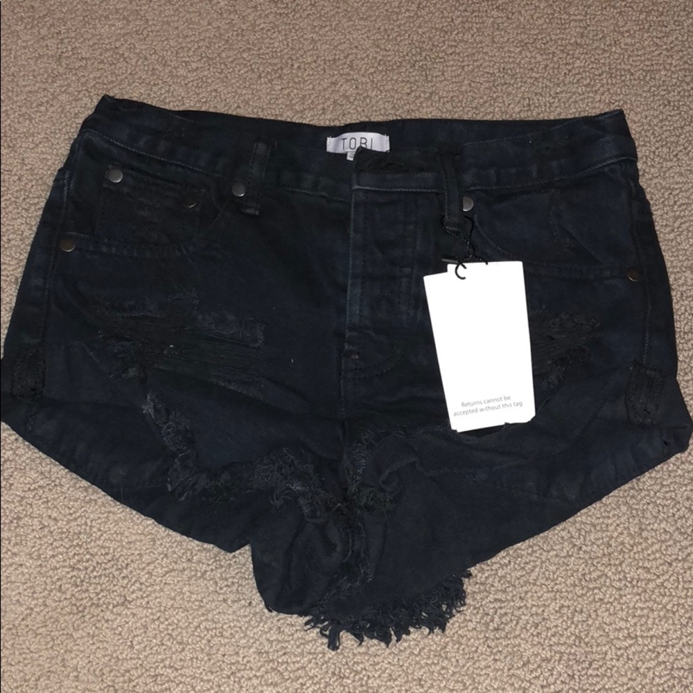 High Waisted Black Tobi Shorts